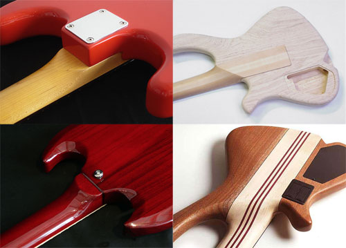 Different types of guitar necks construction